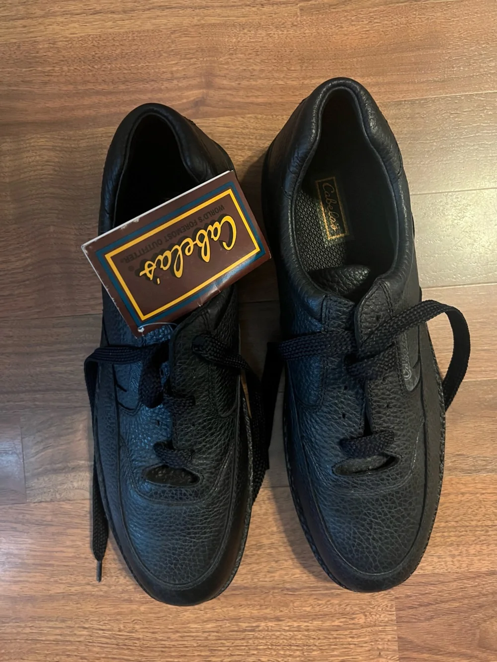 Cabela's Black Leather Lace-Up Slip-On Loafers
